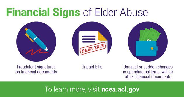 Financial signs of elder abuse.